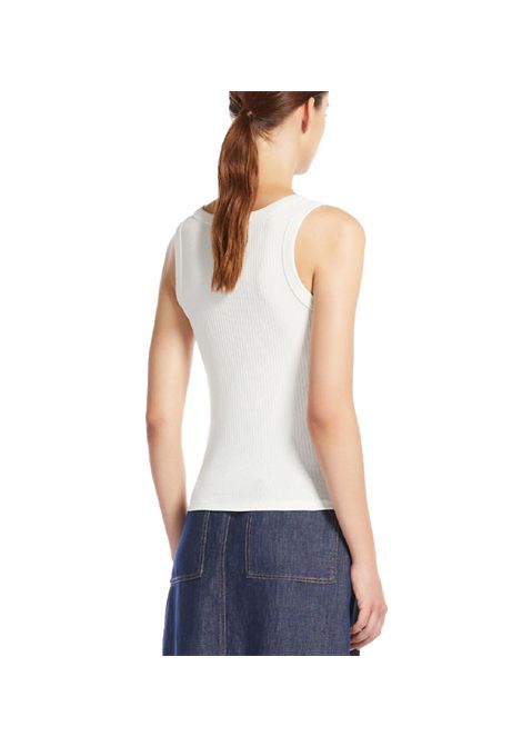 Top Weekend donna Multic 2515941022600 Bianco cotone scollo tondo spalline costine aderente WEEKEND | T-shirt | 2515941022600001