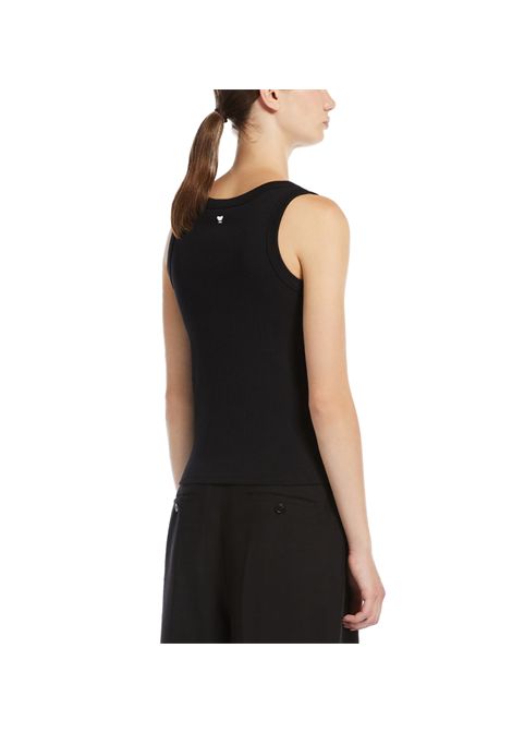 Top Weekend donna Multic 2515941022600 Nero cotone spalline scollo tondo costine aderente WEEKEND | T-shirt | 2515941022600007