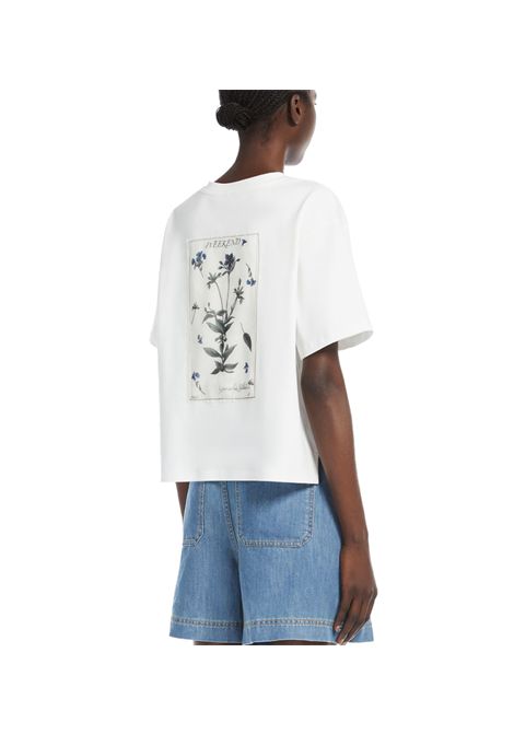 T-shirt Weekend donna Lecco 2515941052600 Bianca cotone scollo a giro maniche corte spacchi boxy grafiche ricami WEEKEND | T-shirt | 2515941052600001