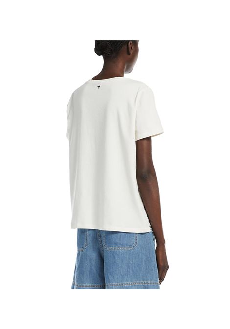 T-shirt Weekend donna Bondeno 2515941112600 Bianca cotone jersey lino ricamata girocollo maniche corte WEEKEND | T-shirt | 2515941112600002