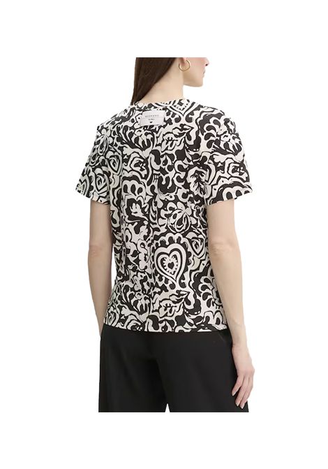T-shirt Weekend donna Cadine 2515971012600 Nera cotone jersey fantasia manica corta scollo a giro WEEKEND | T-shirt | 2515971012600005