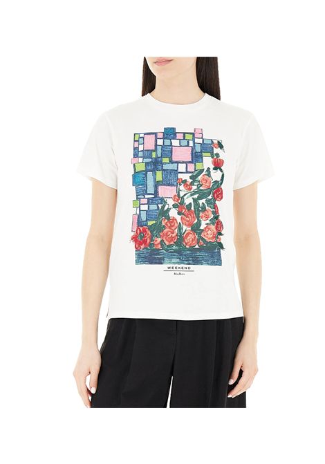 T-shirt Weekend donna Bobby 2515971016600 Bianca cotone girocollo costine maniche corte WEEKEND | T-shirt | 2515971016600002