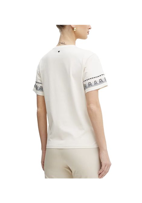 T-shirt Weekend donna Olga 2515971042600 Beige cotone girocollo manica corta ricamati linea dritta WEEKEND | T-shirt | 251597104260010