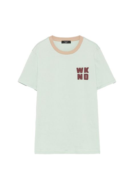 T-shirt Weekend donna Vello 2515971051600 Verde cotone linea dritta manica corta a giro girocollo WEEKEND | T-shirt | 2515971051600002