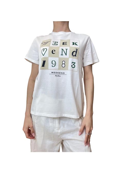 T-shirt Weekend donna Teiera 2515971052600 Bianca cotone linea dritto girocollo costine WEEKEND | T-shirt | 2515971052600002