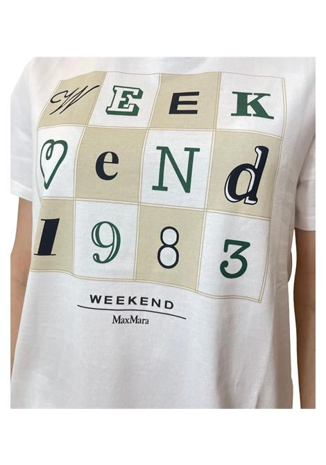 T-shirt Weekend donna Teiera 2515971052600 Bianca cotone linea dritto girocollo costine WEEKEND | T-shirt | 2515971052600002