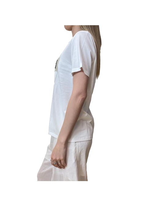 T-shirt Weekend donna Teiera 2515971052600 Bianca cotone linea dritto girocollo costine WEEKEND | T-shirt | 2515971052600002