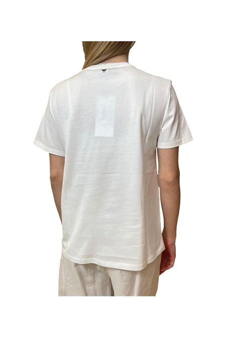 T-shirt Weekend donna Teiera 2515971052600 Bianca cotone linea dritto girocollo costine WEEKEND | T-shirt | 2515971052600002