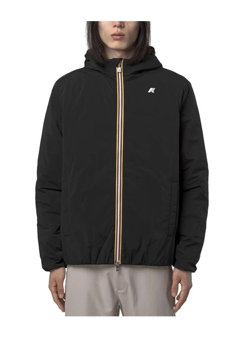 Giubbino K-WAY uomo JACK PLAIN WARM K2136DW Nero giacca corta materiali tecnici idrorepellenti cappuccio imbottito K-WAY | Giubbini | K2136DWUSY