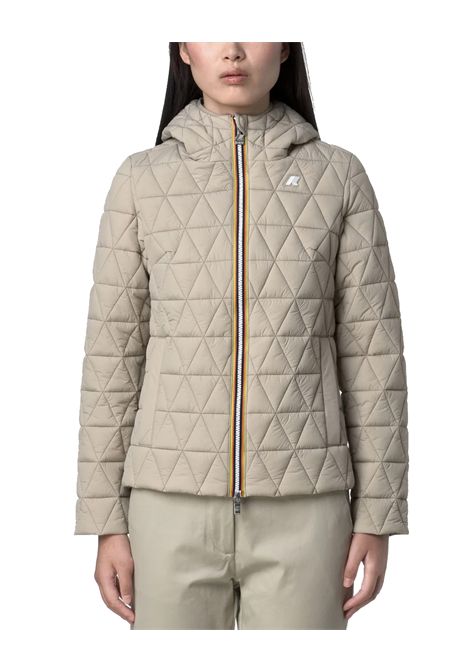 Giubbino K-WAY donna LIL DIAMOND QUILTED WARM K2136EW Beige imbottitura primaloft nylon idrorepellente antivento cucinture K-WAY | Giubbini | K2136EWXP2