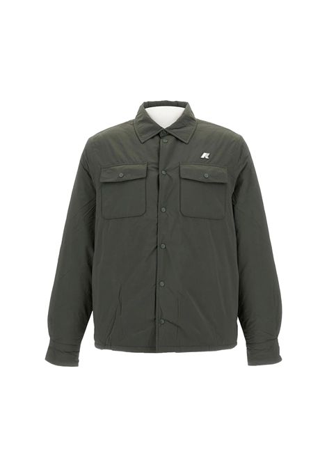 Giacca K-WAY uomo UMBERT PLAIN WARM JACKET K2136JW Verde in nylon con una miscela resistente chiusura frontale con bottoni colletto classico polsini regolabili comode tasche sul petto K-WAY | Giacche | K2136JWWMR