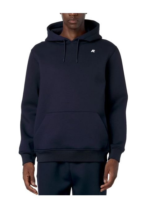 Felpa K-WAY uomo BERNIE SPACER K2141EW Blu capo in fleece cappuccio regolabile tasca frontale a marsupio vestibilità regolare K-WAY | Felpe | K2141EWK89