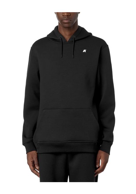 Felpa K-WAY uomo BERNIE SPACER K2141EW Nera capo in fleece cappuccio regolabile tasca frontale a marsupio vestibilità regolare K-WAY | Felpe | K2141EWUSY
