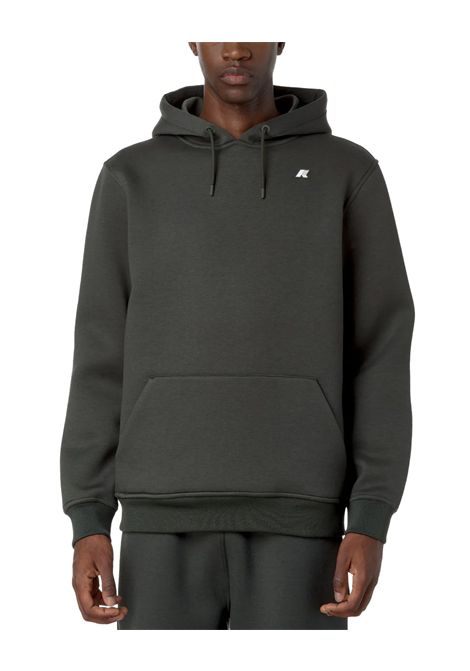 Felpa K-WAY uomo BERNIE SPACER K2141EW Verde cappuccio regolabile tasca frontale a marsupio vestibilità regolare capo in fleece  K-WAY | K2141EWWMR