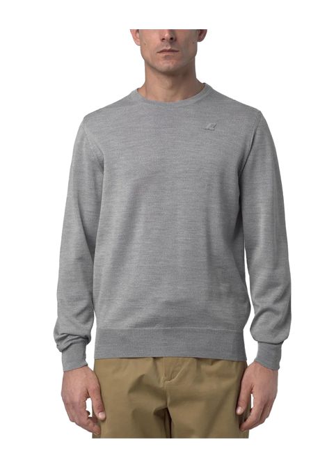 Maglione K-WAY uomo SEBASTIEN MERINO K2142EW Grigio girocollo lana merino easy-care vestibilità regolare K-WAY | Maglioni | K2142EWXBD