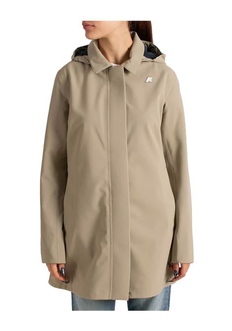 Giubbino K-WAY donna MATHY BONDED K2148BW Beige l'evoluzione del classico trench innovativo tessuto a 3 strati slim fit K-WAY | K2148BWB3B