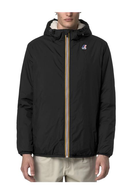 Giubbino K-WAY uomo LE VRAI 4.0 CLAUDE ORSETTO K21515W Nero  nylon ripstop riciclato cappuccio chiusura con zip K-WAY | K21515WUSY