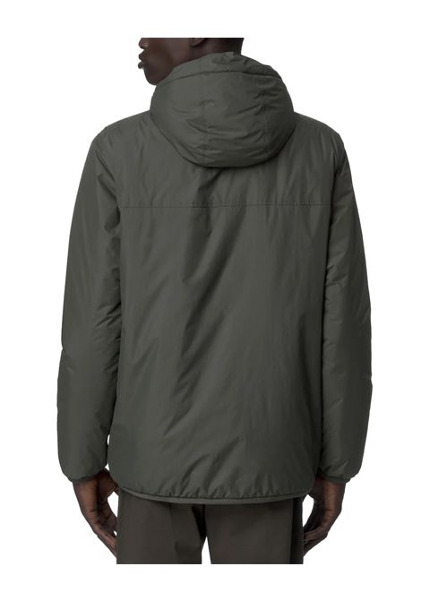 Giubbino K-WAY uomo LE VRAI 4.0 CLAUDE ORSETTO K21515W Verde giacca impermeabile nylon ripstop riciclato con finitura impermeabile antivento e traspirante imbottitura leggera in ovatta K-WAY | Giubbini | K21515WWMR