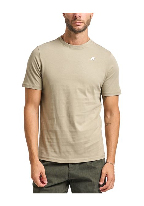 T-shirt K-WAY uomo K3136RW Beige vestibilità regular fit girocollo silhouette clean logo discreto sul petto K-WAY | T-shirt | K3136RW633