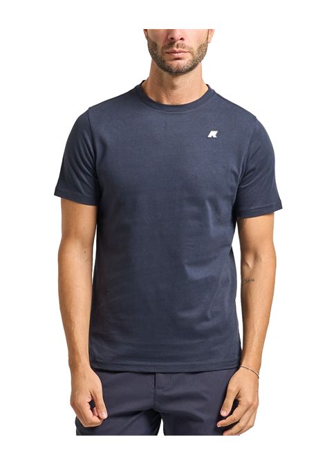 T-shirt K-WAY uomo K3136RW Blu vestibilità regular fit girocollo silhouette clean logo discreto sul petto K-WAY | T-shirt | K3136RWK89