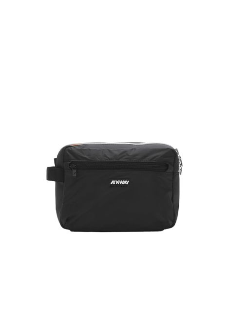 Pochette K-WAY unisex DEMU K4127TW Nera beauty case unisex ripstop impermeabile logo in silicone bianco  K-WAY | Pochette | K4127TWUSY