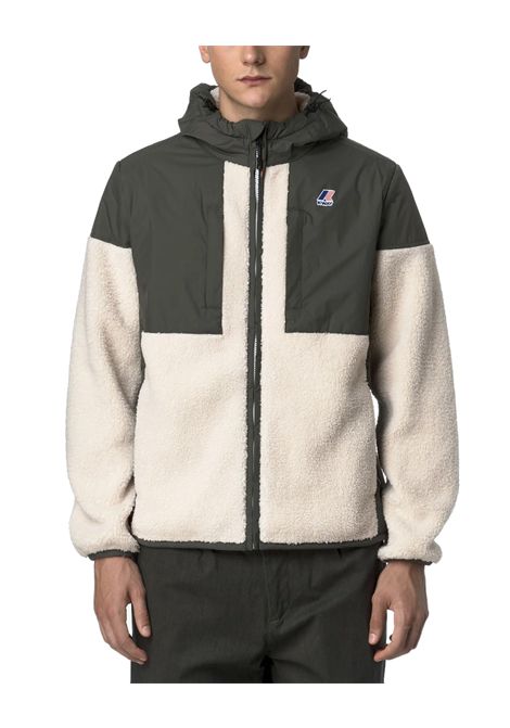 Giubbino K-WAY uomo SAMSON 4.0 ORSETTO K5122SW Verde imbottitura leggera PrimaLoft cappuccio regolabile zip frontale con pattina antivento polsini elasticizzati K-WAY | Giubbini | K5122SWB0A