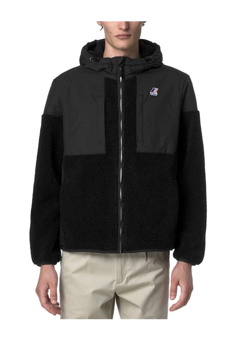 Giubbino K-WAY uomo SAMSON 4.0 ORSETTO K5122SW Nero imbottitura leggera PrimaLoft cappuccio regolabile zip frontale con pattina antivento polsini elasticizzati K-WAY | Giubbini | K5122SWUSY