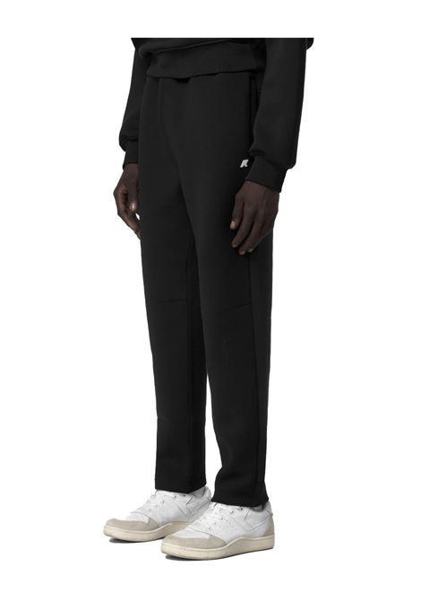 Pantalone K-WAY uomo MICKA SPACER K5123NW Nero tessuto interlock stretch spesso vita elastica regolabile fondo gamba a costina elastica K-WAY | Pantaloni | K5123NWUSY