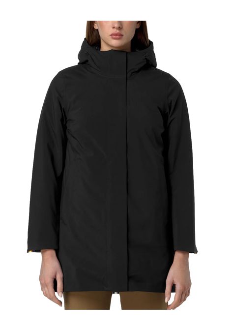 Giubbino K-WAY donna MATHIEL BONDED PADDED K5136DW Nero zip frontale cappuccio regolabile tasche con bottoni invisibili K-WAY | Giubbini | K5136DWAT0