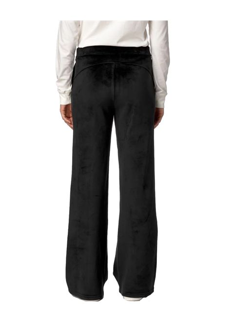 Pantalone K-WAY donna JENNY VELOUR POLAR K7128CW Nero pile vellutato sherpa vita elasticizzata con coulisse taglio flare tasche a filetto K-WAY | Pantaloni | K7128CWAVA