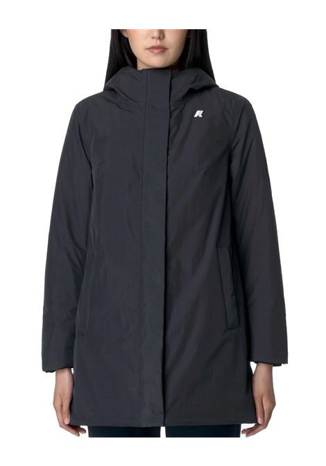 Giubbino K-WAY donna SOPHIE SOFT TOUCH MARMOTTA K71326W Blu design slim resistenza acqua cappuccio regolabile vestibilità slim K-WAY | K71326WAL9