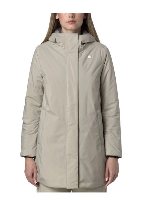 Giubbino K-WAY donna SOPHIE SOFT TOUCH MARMOTTA K71326W Beige design slim resistenza acqua cappuccio regolabile vestibilità slim K-WAY | Giubbini | K71326WB2X