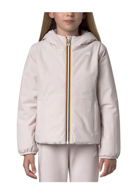 Giubbino K-WAY bambina P.LILY ST WARM REVERSIBLE K71339W Rosa/Cipria vestibilità regular fit cappuccio regolabile zip frontale polsi elastici tasche design reersibile K-WAY | Giubbini | K71339WB2K