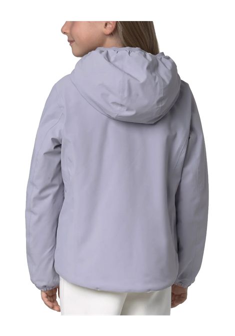 Giubbino K-WAY bambina P.LILY ST WARM REVERSIBLE K71339W Lilla/Bianco vestibilità regular fit cappuccio regolabile zip frontale polsi elastici tasche design reersibile K-WAY | Giubbini | K71339WBBL