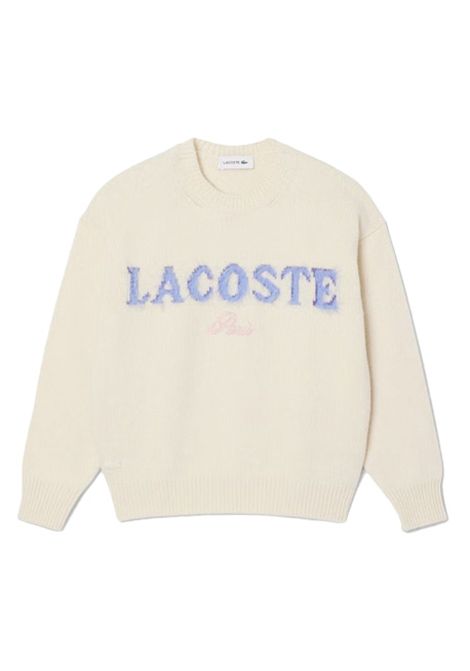 Maglione LACOSTE donna AF6832 Beige linea morbida misto lana vestibilità comoda e oversize LACOSTE | Maglioni | AF6832XFJ