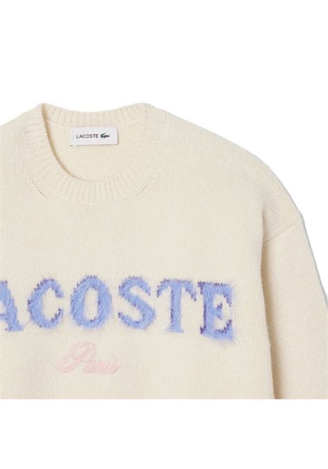 Maglione LACOSTE donna AF6832 Beige linea morbida misto lana vestibilità comoda e oversize LACOSTE | Maglioni | AF6832XFJ