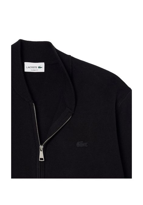 Bomber Lacoste uomo AH5177 Nero misto cotone e lana classic fit zip centrale coccodrillo tono su tono LACOSTE | Bomber | AH5177031