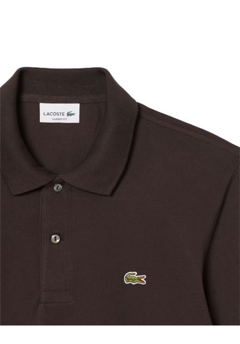 Polo Lacoste uomo L.12.12 Original L1312 Marrone taglio classico bordi a costine su collo e maniche bottoni madreperla petit piquè di cotone LACOSTE | Polo | L1312SKB