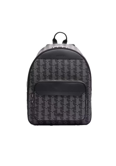 Zaino Lacoste uomo Monogram Noir Gris NH3649LX Nero tasca anteriore con zip due tasche di rete chiusura con zip manici spallacci LACOSTE | Zaini | NH3649LXH45
