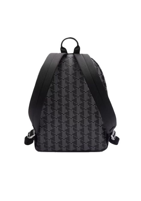 Zaino Lacoste uomo Monogram Noir Gris NH3649LX Nero tasca anteriore con zip due tasche di rete chiusura con zip manici spallacci LACOSTE | Zaini | NH3649LXH45