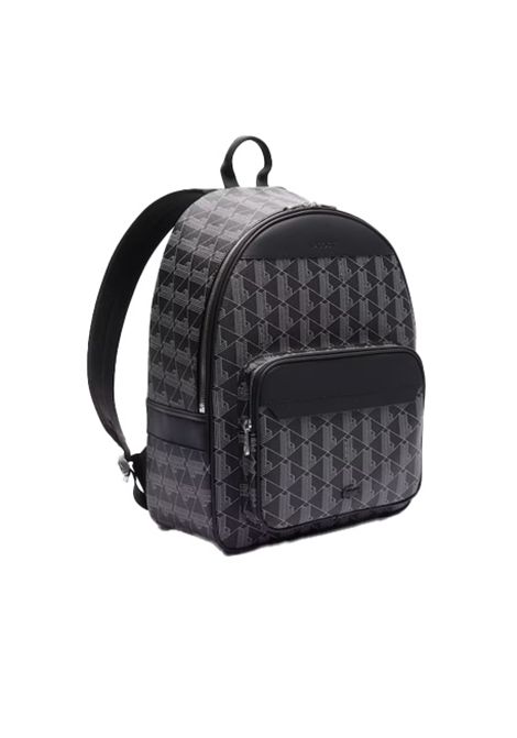 Zaino Lacoste uomo Monogram Noir Gris NH3649LX Nero tasca anteriore con zip due tasche di rete chiusura con zip manici spallacci LACOSTE | Zaini | NH3649LXH45