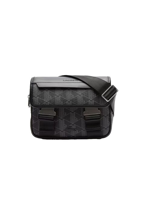 Borsa Lacoste uomo The Blend NH3787LX Nera tracolla regolabile patta con clip monogramma all over tasca interna LACOSTE | Borse | NH3787LXH45