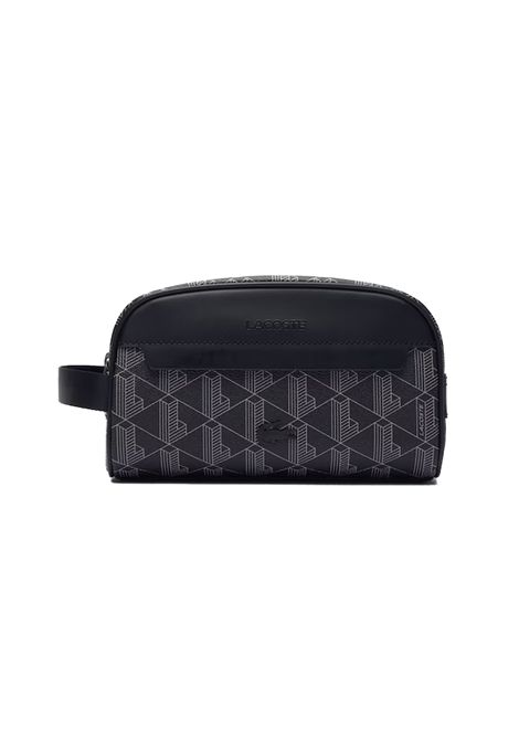 Pochette Lacoste uomo The Blend NH4582LX Nera canvas txture martellata monogramma zip  LACOSTE | Pochette | NH4582LXH45