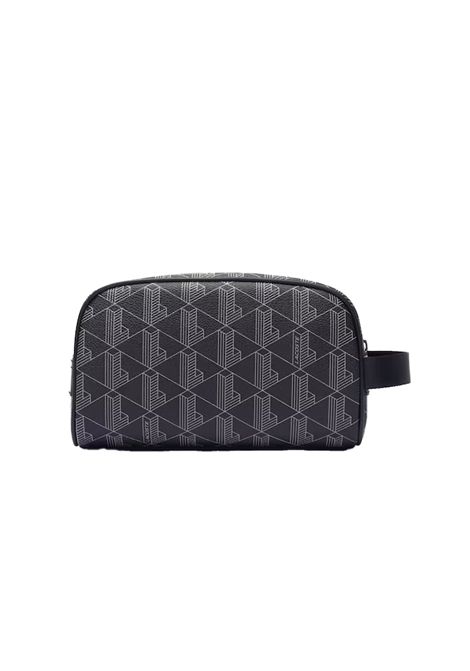 Pochette Lacoste uomo The Blend NH4582LX Nera canvas txture martellata monogramma zip  LACOSTE | Pochette | NH4582LXH45