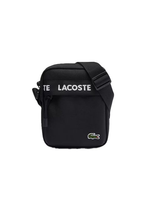 Borsa Lacoste unisex Neocroc NU4686NZ Nera a tracolla tessuto riciclato cinghia regolabile tasca mesh LACOSTE | Borse | NU4686NZN37