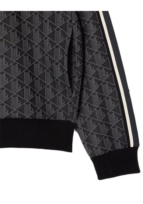 Felpa Lacoste uomo SH136800 Nera monogramma jacquard tasche regular LACOSTE | Felpe | SH1368004PC