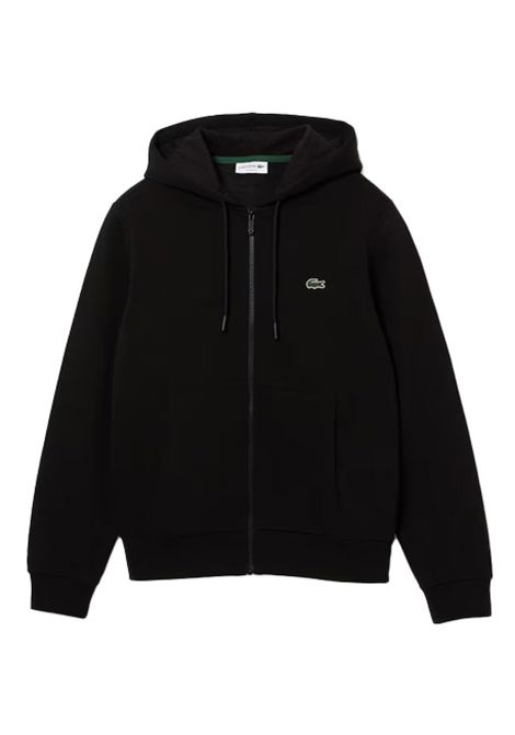 Felpa Lacoste uomo SH9626 Nera zip cappuccio tasca a marsupio LACOSTE | Felpe | SH9626031