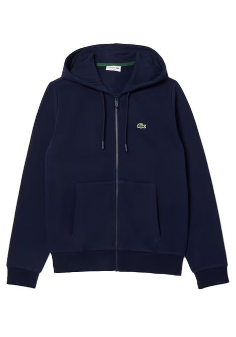 Felpa Lacoste uomo SH9626 Blu cappuccio zip tasca a marsupio LACOSTE | Felpe | SH9626166