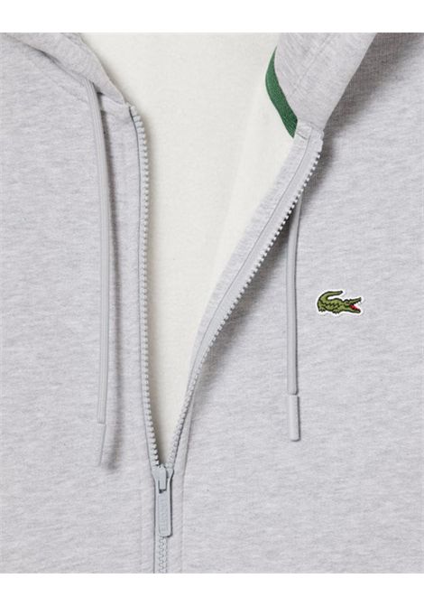 Felpa Lacoste uomo SH9626 Grigia zip cappuccio tascha a marsupio LACOSTE | Felpe | SH9626CCA