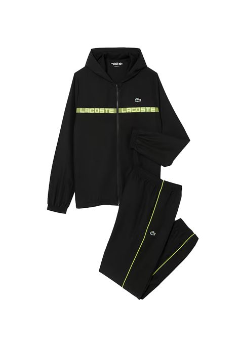 Tuta Lacoste uomo WH4757 Nero riga centrale con logo e bordi a contrasto LACOSTE | Tute | WH4757031